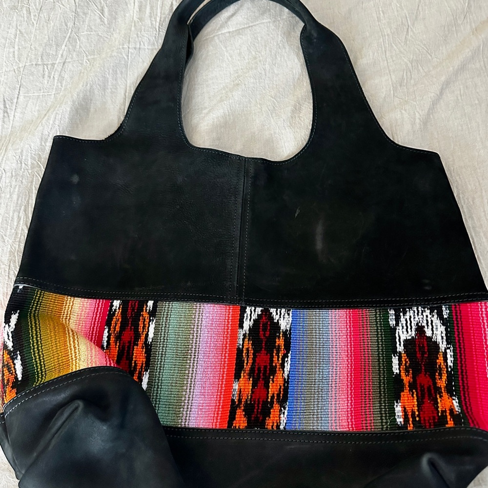 Nena & Co Black Leather Tote Bag - Picture 3 of 6